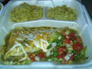 Chicken burrito plate