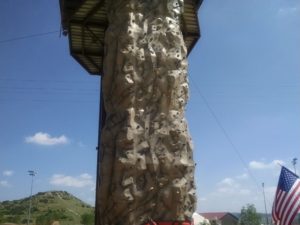 The Rock Wall is part of the tower of fun!