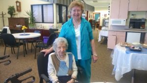 (Left) Sophie Stuart, 93, lives in an assisted living facility  and comes to the center twice a week to volunteer and have lunch with friends. Dorothy Everette, 82, lives with her daughter and husband in the Meadows. Without the shuttle, her activities would be based on her daughter's availability. "I don't want to sit home and stare at the T.V." Everette said.  