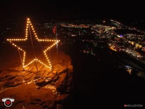 Built in 1936, the star was reinforced in 1940 and has been a symbol of Castle Rock for over half a century.