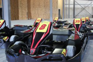 Electric go karts will speed around a Formula One style at speeds of 25 MPH and 55 MPH.